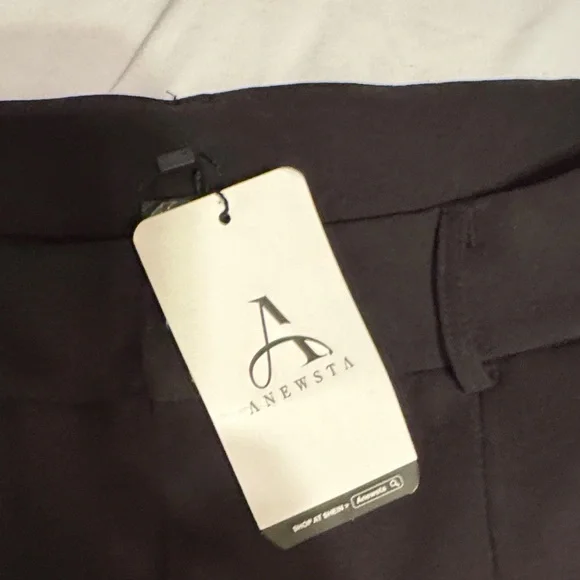 Pleated Wide Leg Black Trousers - Picture 3 of 8